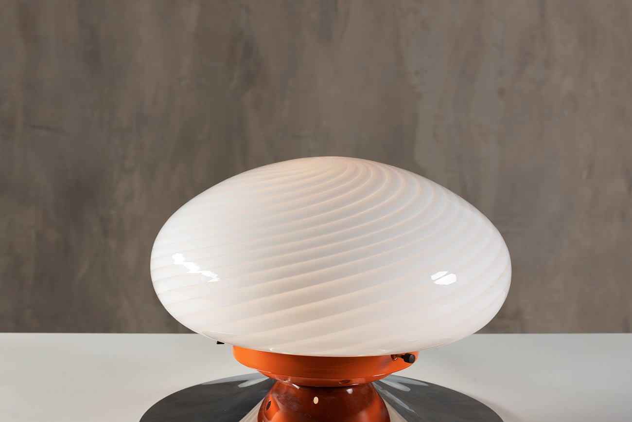 Metal And Glass Table Lamp, Italy, 1970's
