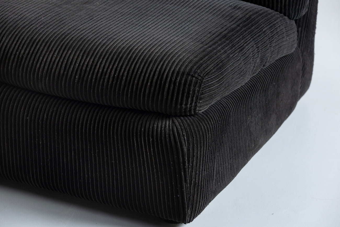 Black corduroy deals sofa