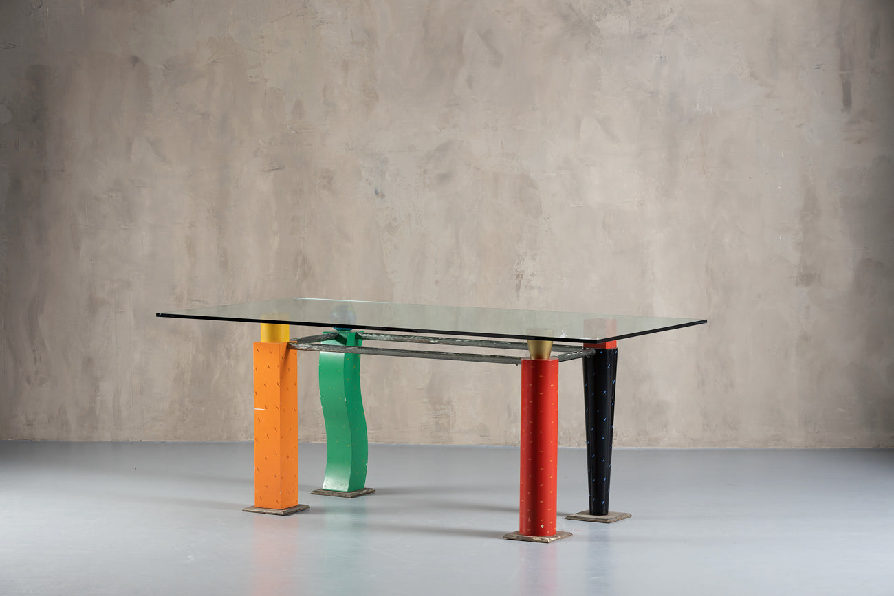 Memphis style dining table , Italy, 1970's