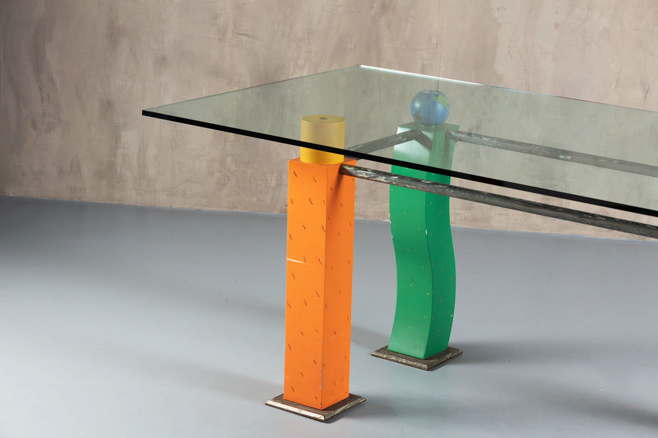 Memphis style dining table , Italy, 1970's