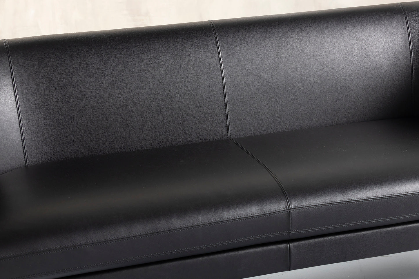 Vitra Suita Club Black Leather Sofa By Charles And Ray Eames, Germany, 1990'