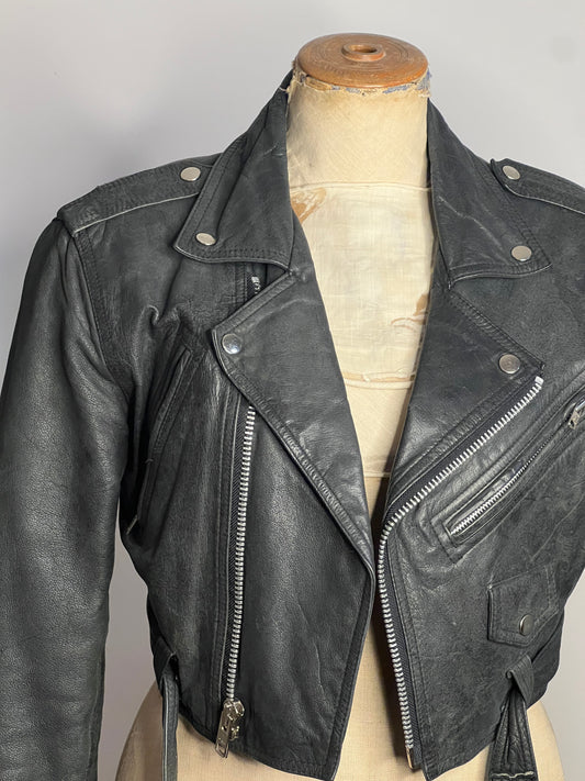 Short Crop Leather Jacket