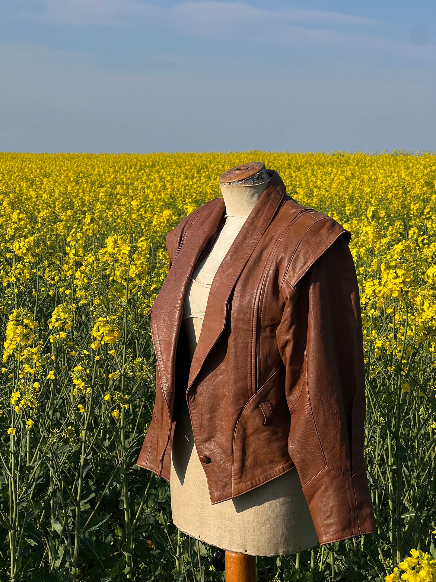 80's Shouldered Leather Jacket