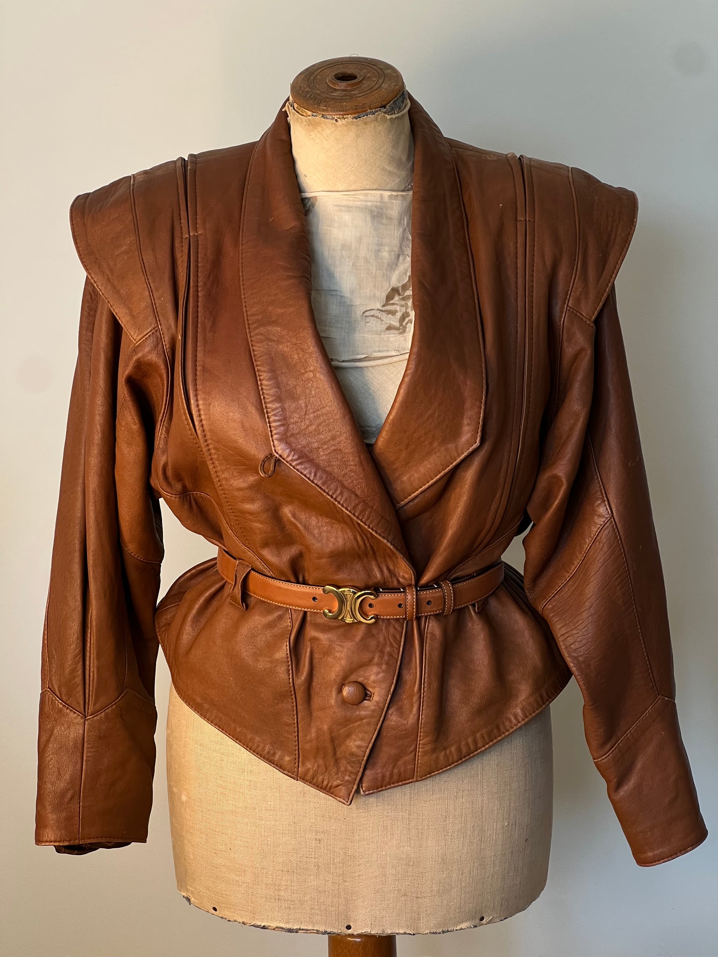 80's Shouldered Leather Jacket