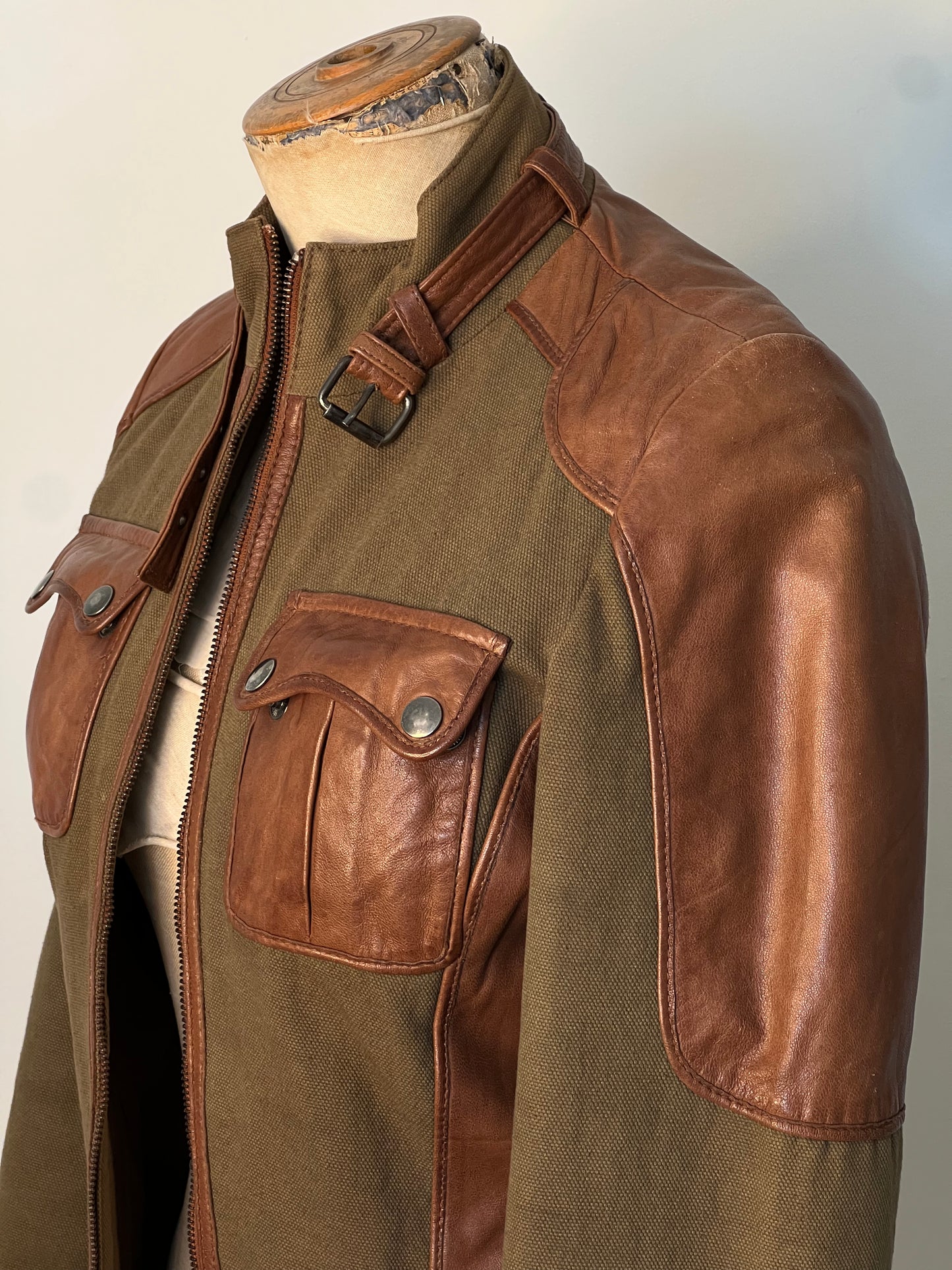 Canvas Leather Jacket