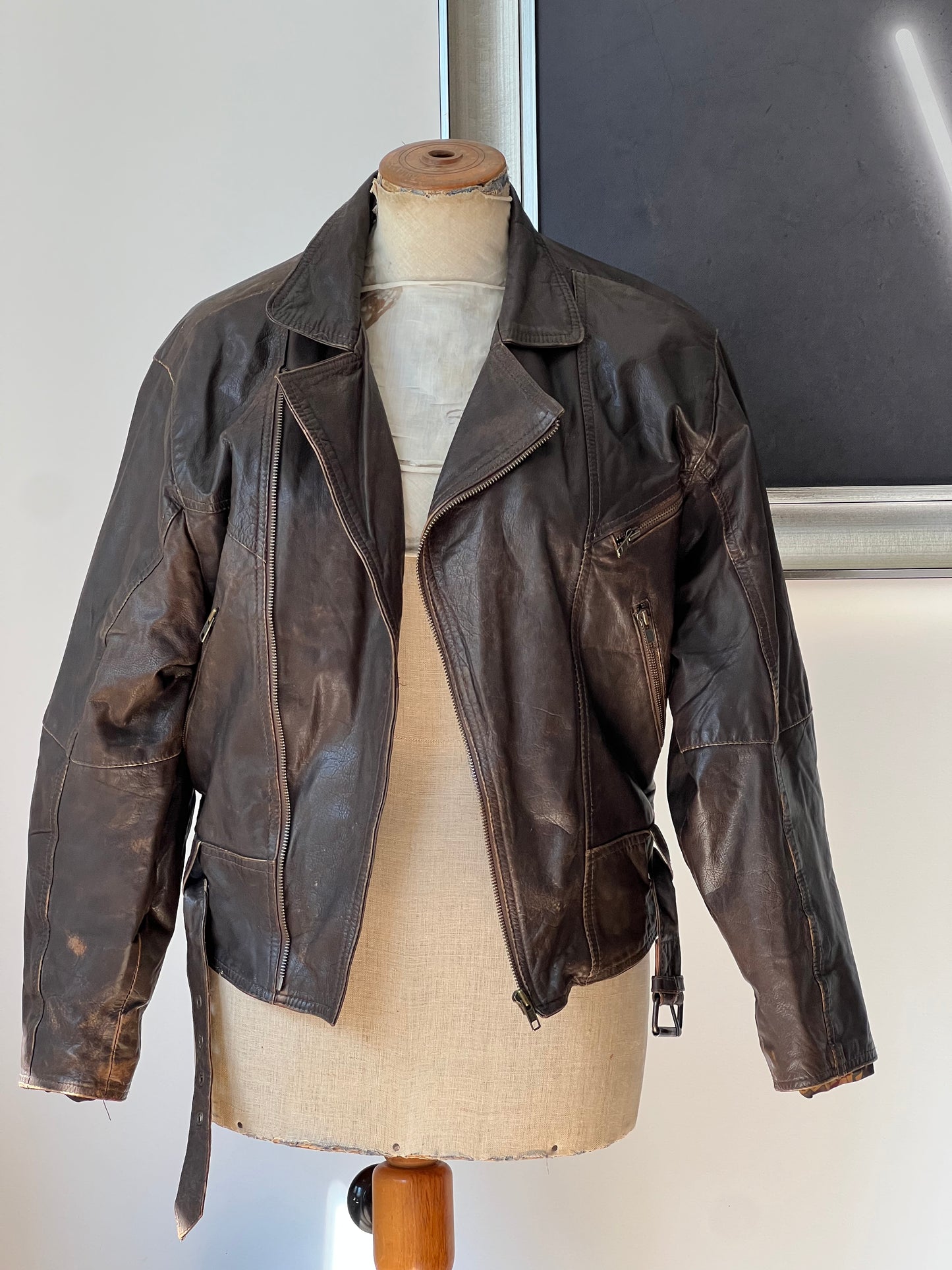 Brown Biker Leather Jacket