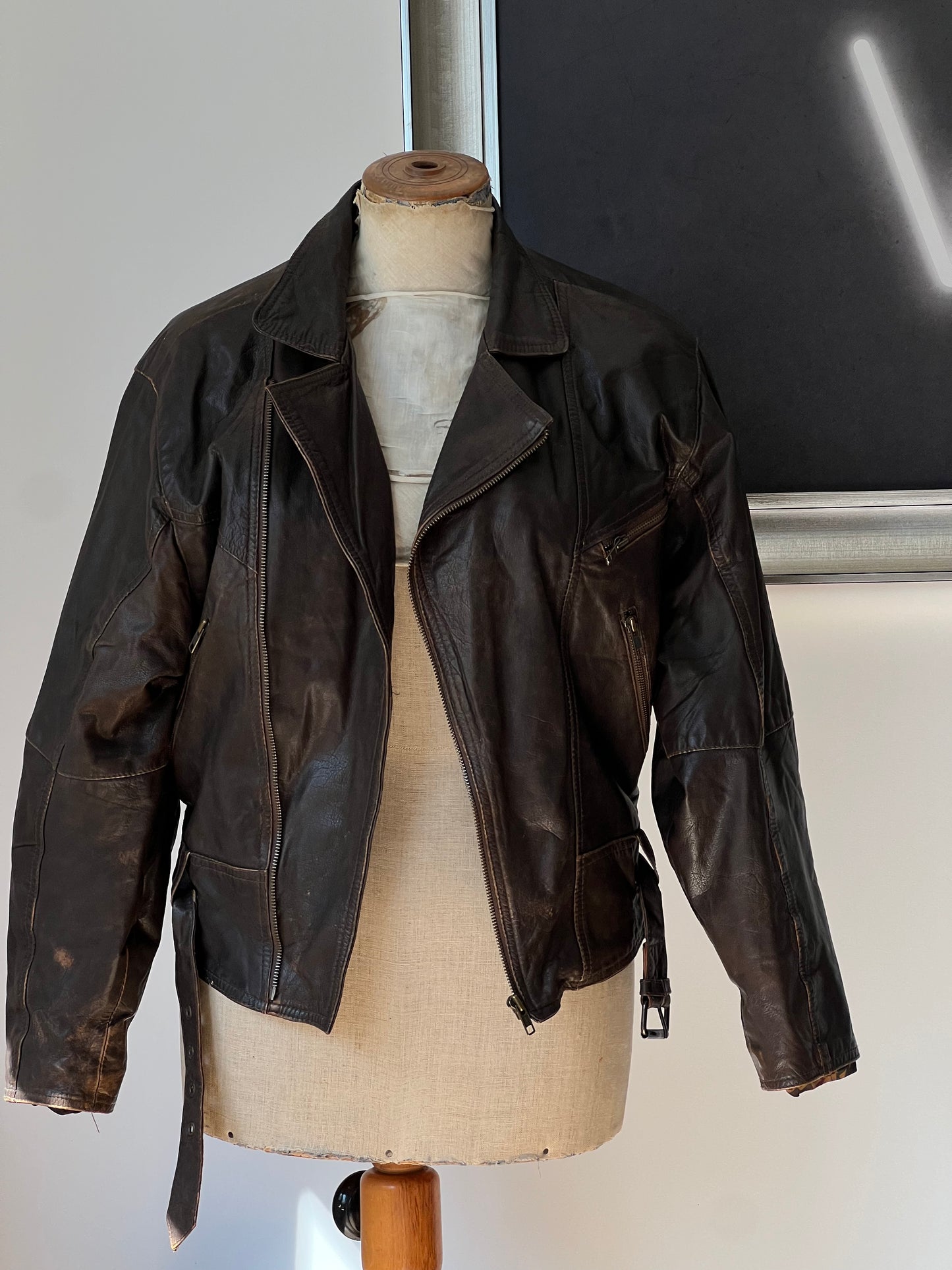 Brown Biker Leather Jacket