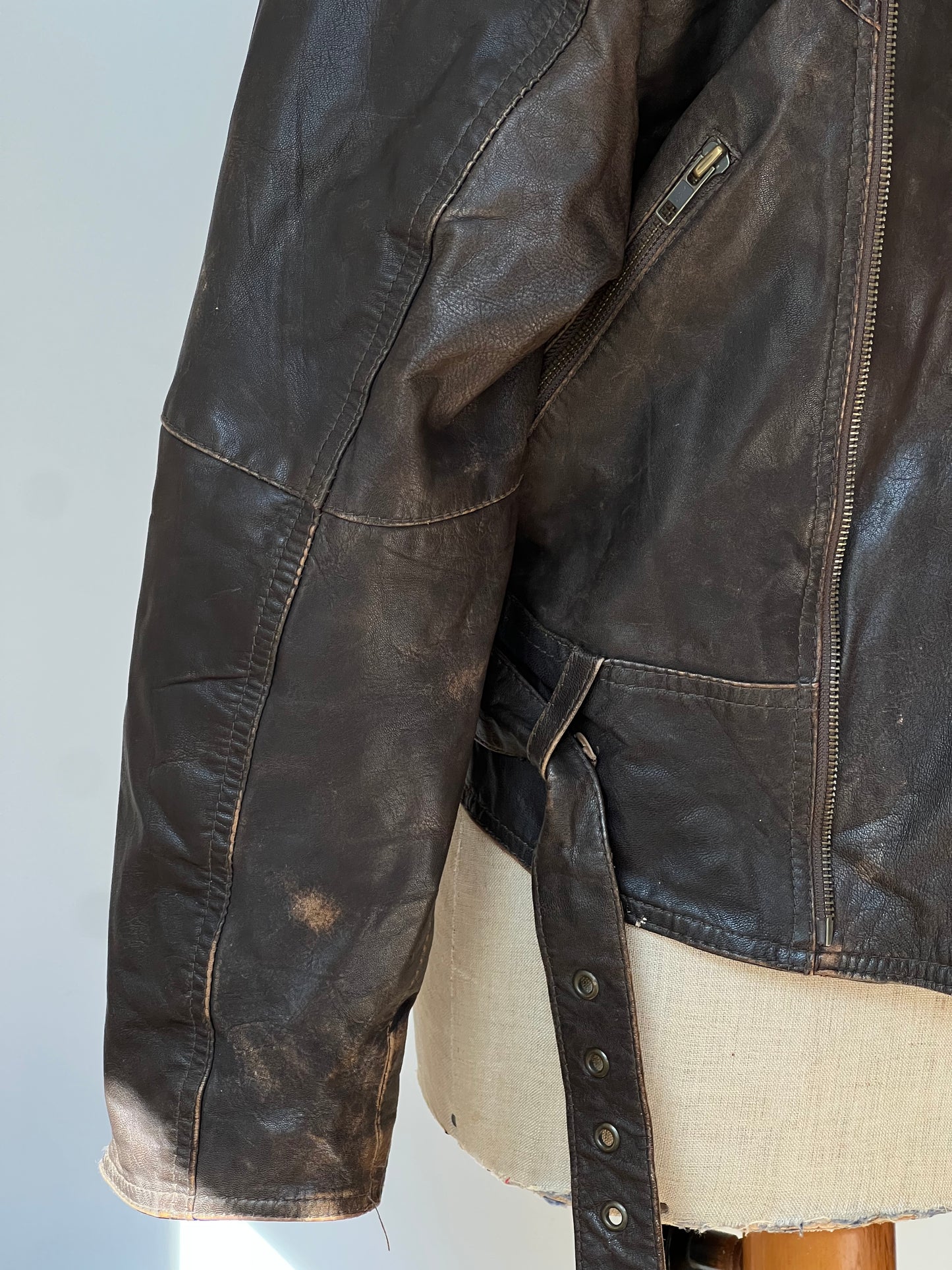 Brown Biker Leather Jacket