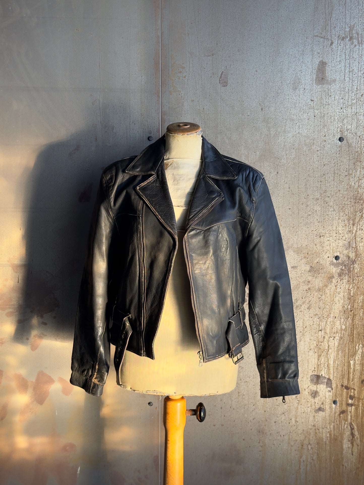 Washed Dark Brown Leather Jacket