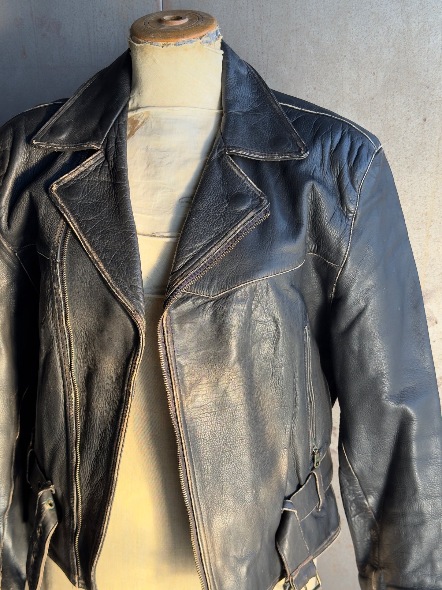 Washed Dark Brown Leather Jacket