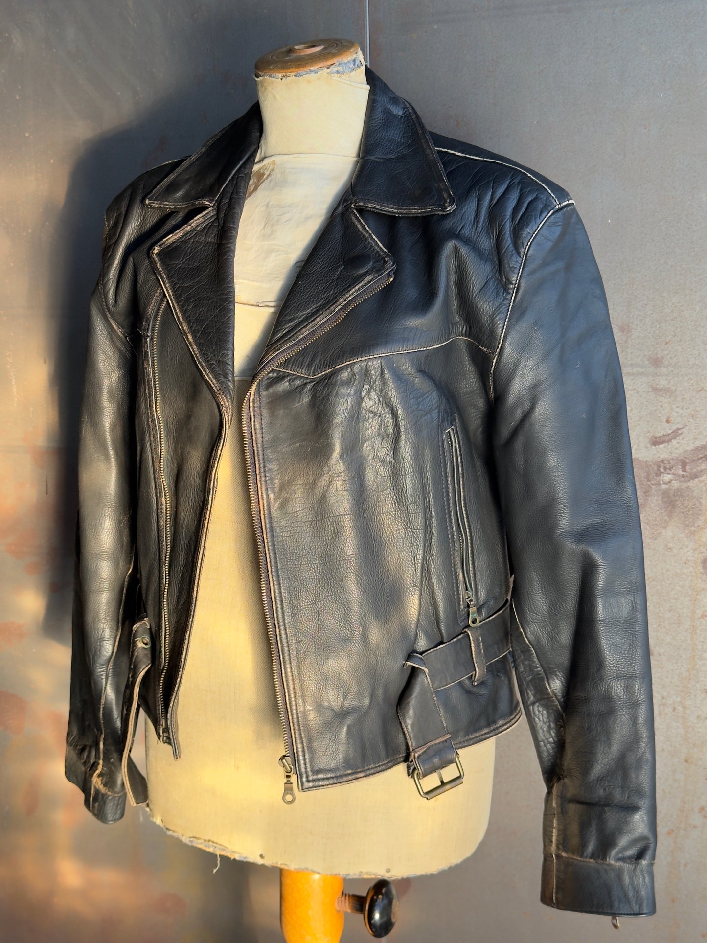 Washed Dark Brown Leather Jacket