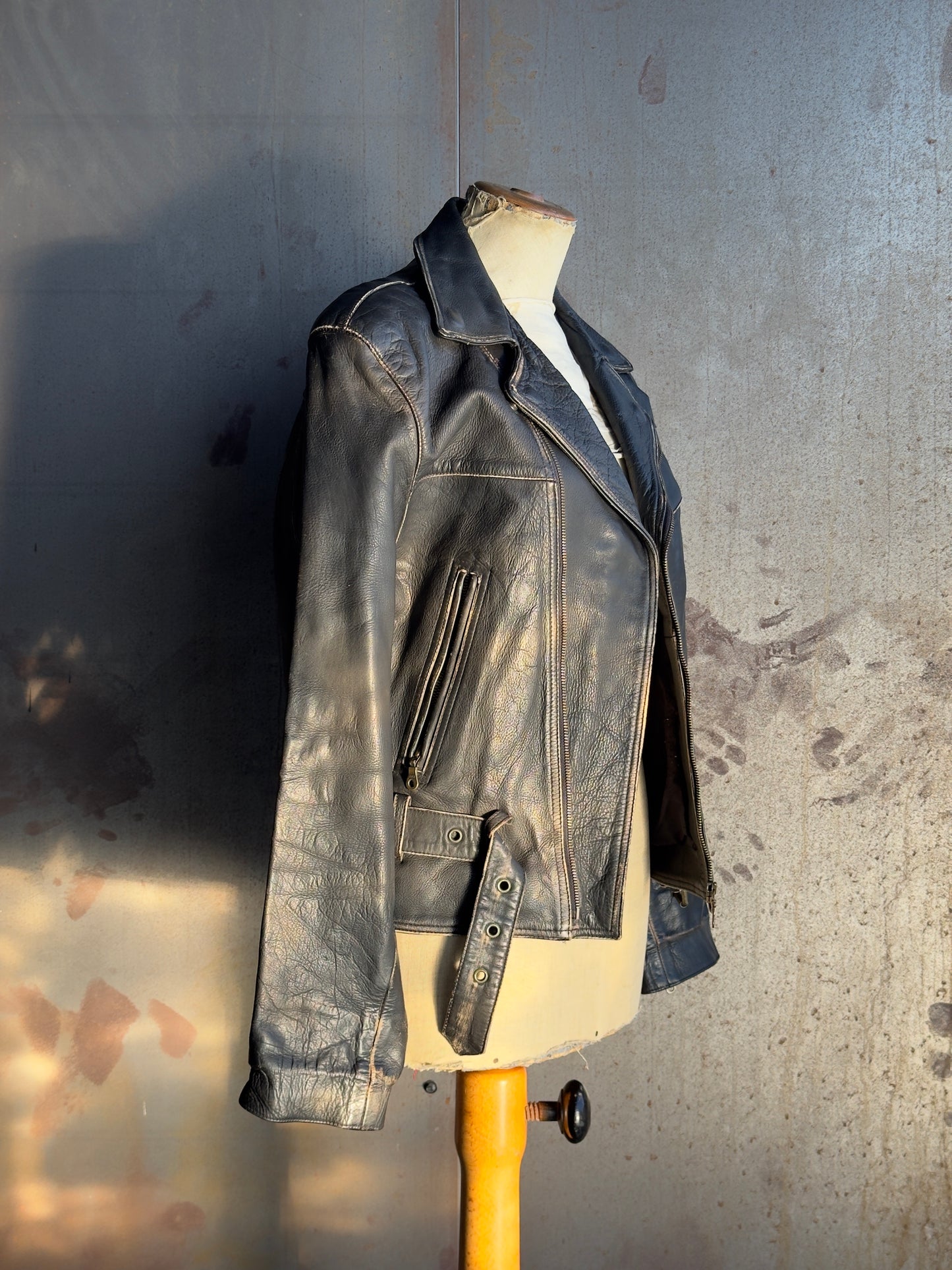 Washed Dark Brown Leather Jacket