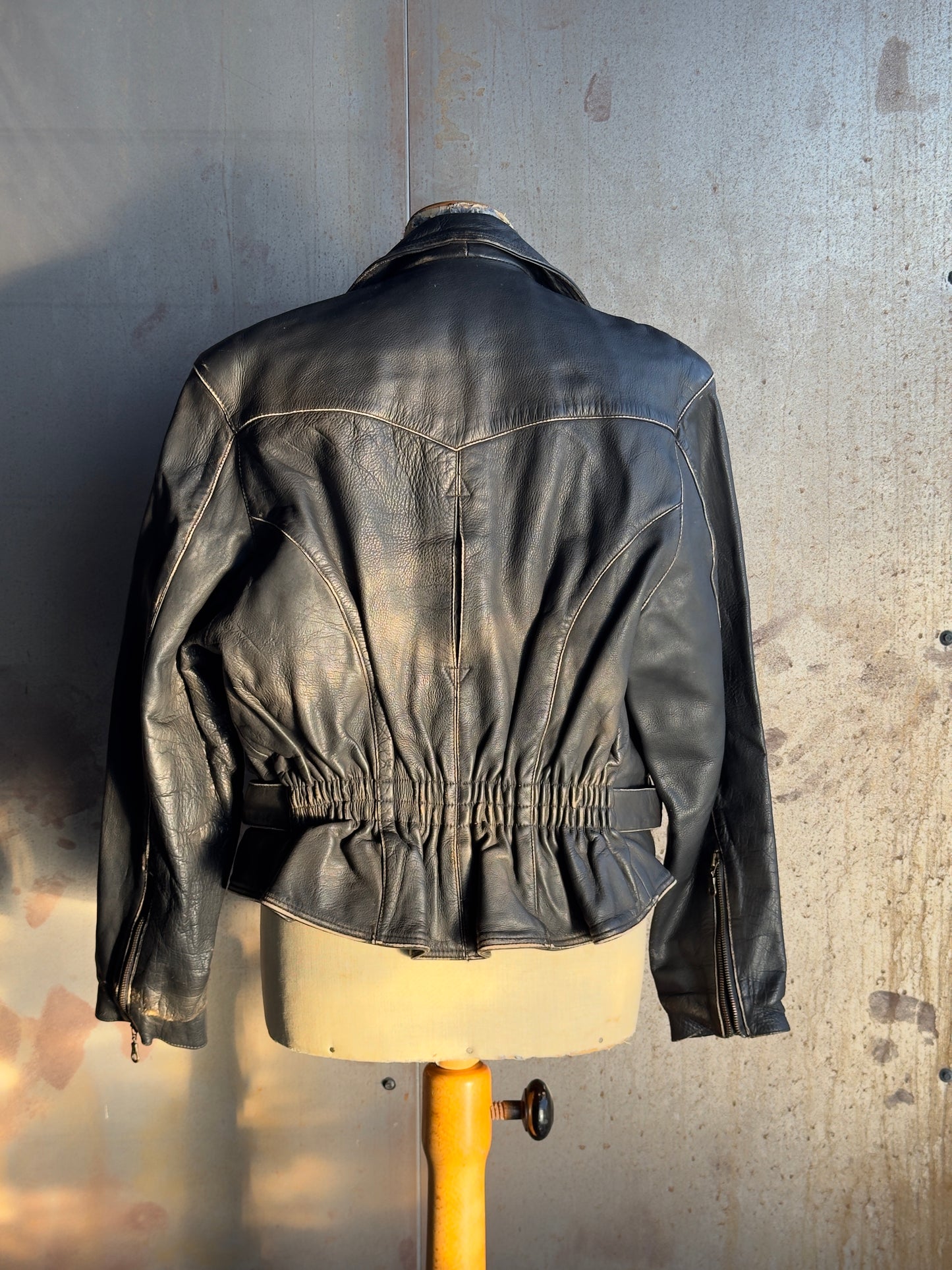 Washed Dark Brown Leather Jacket