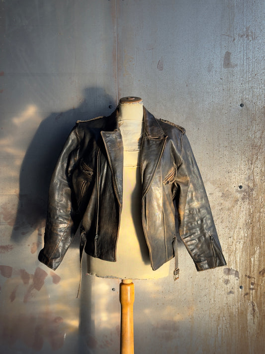 Dark Brown Washed Leather Jacket