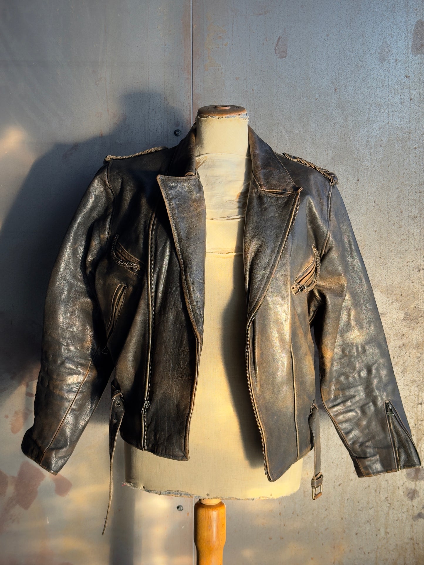 Dark Brown Washed Leather Jacket