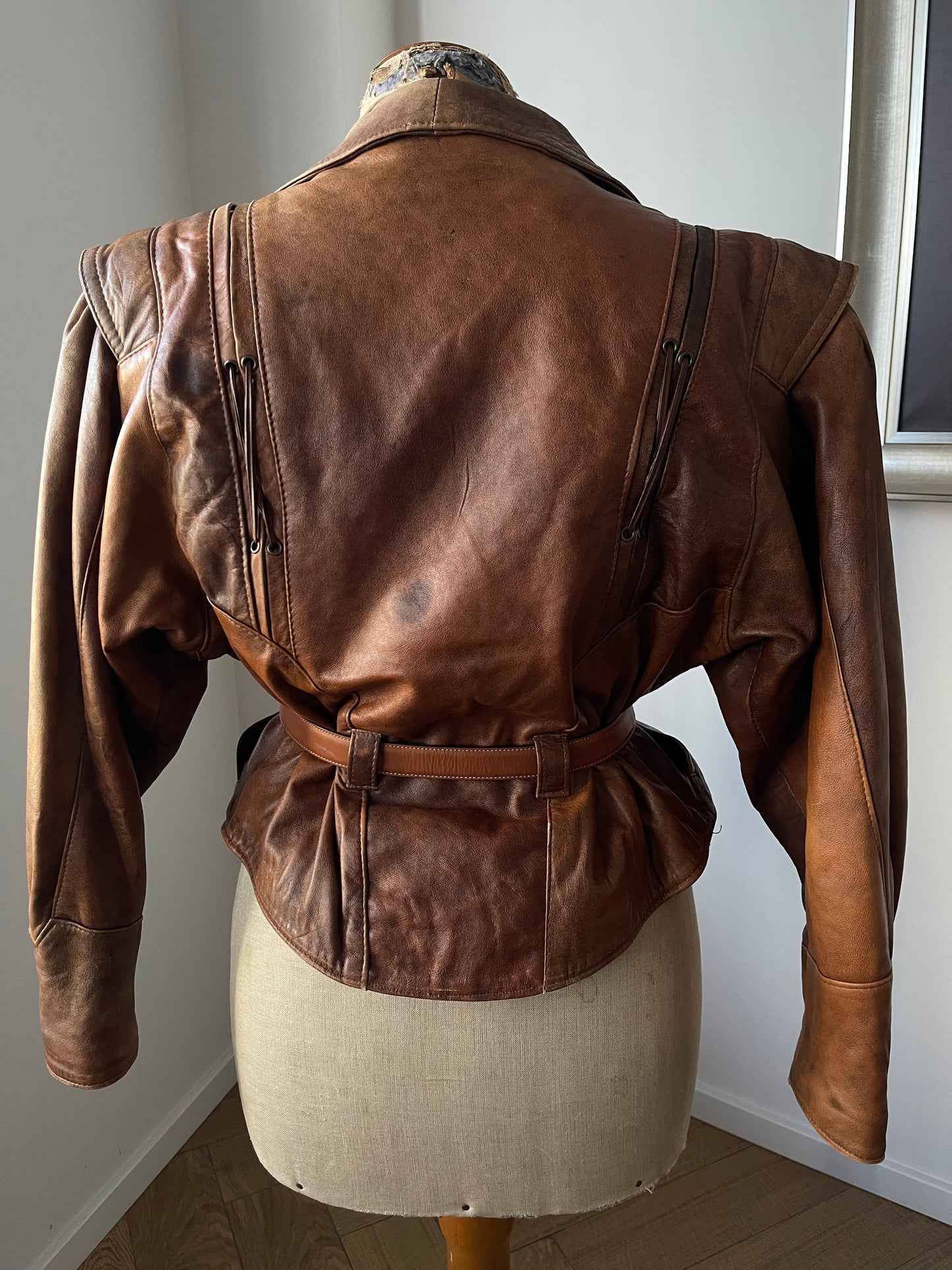 Wide Shoulders Venice Brown Leather Jacket