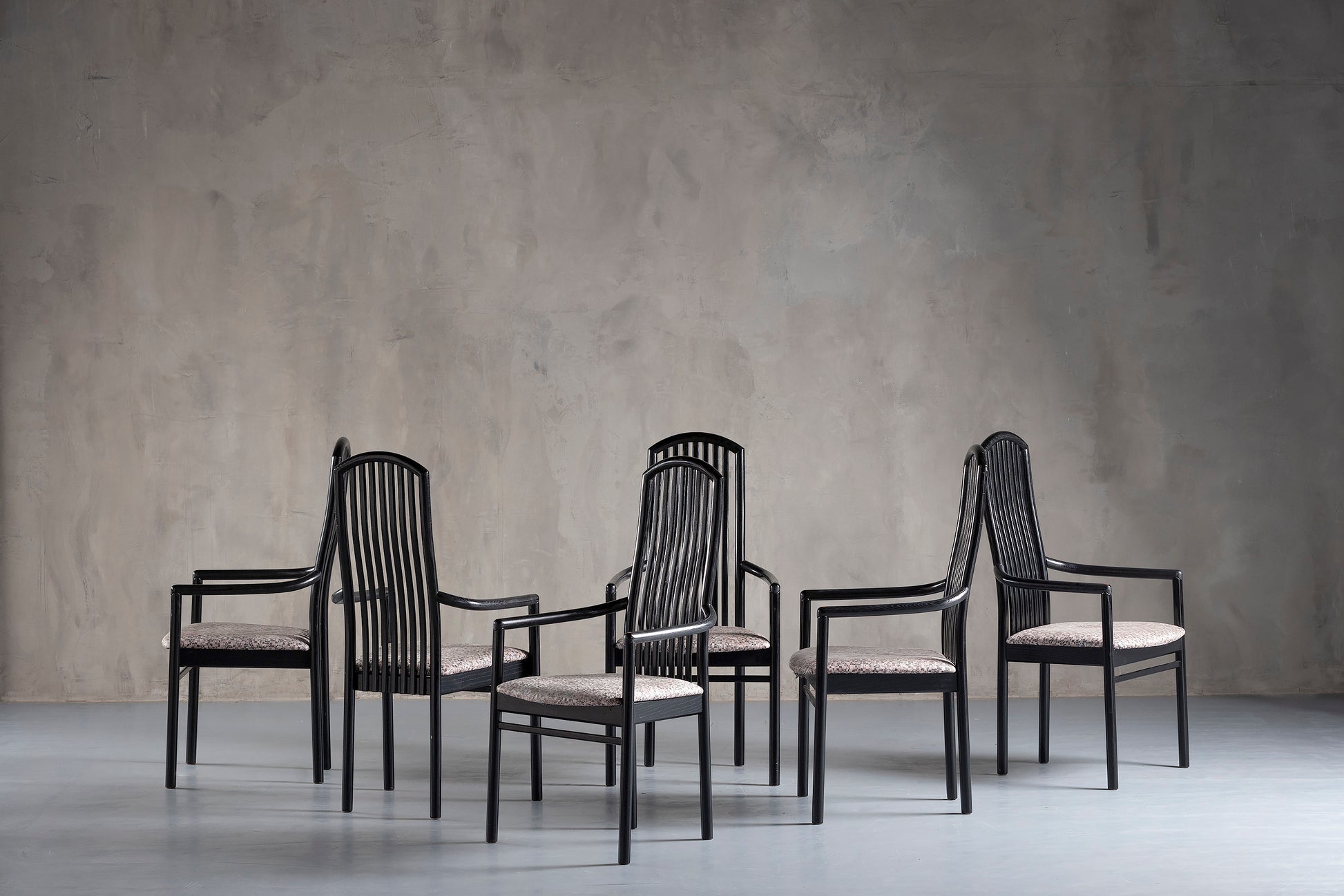 black wood dining chairs, profile