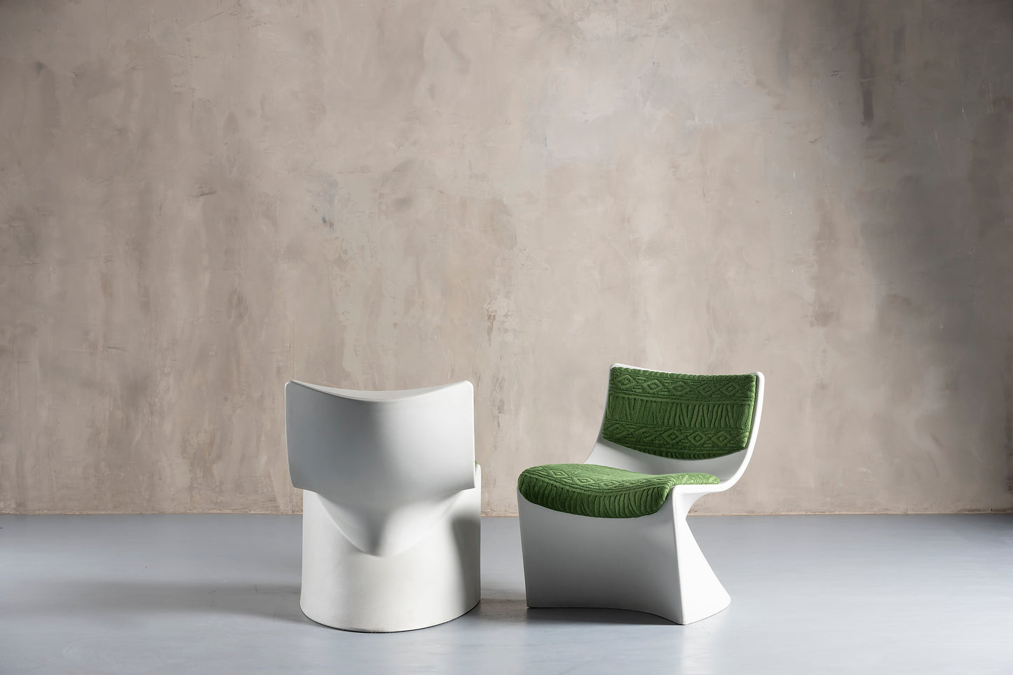 white and green space design chair from other angles