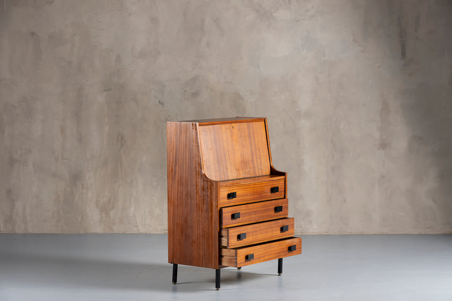 teak secretaire furniture from the side