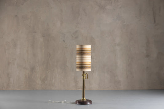 vintage brass and wood floor lamp