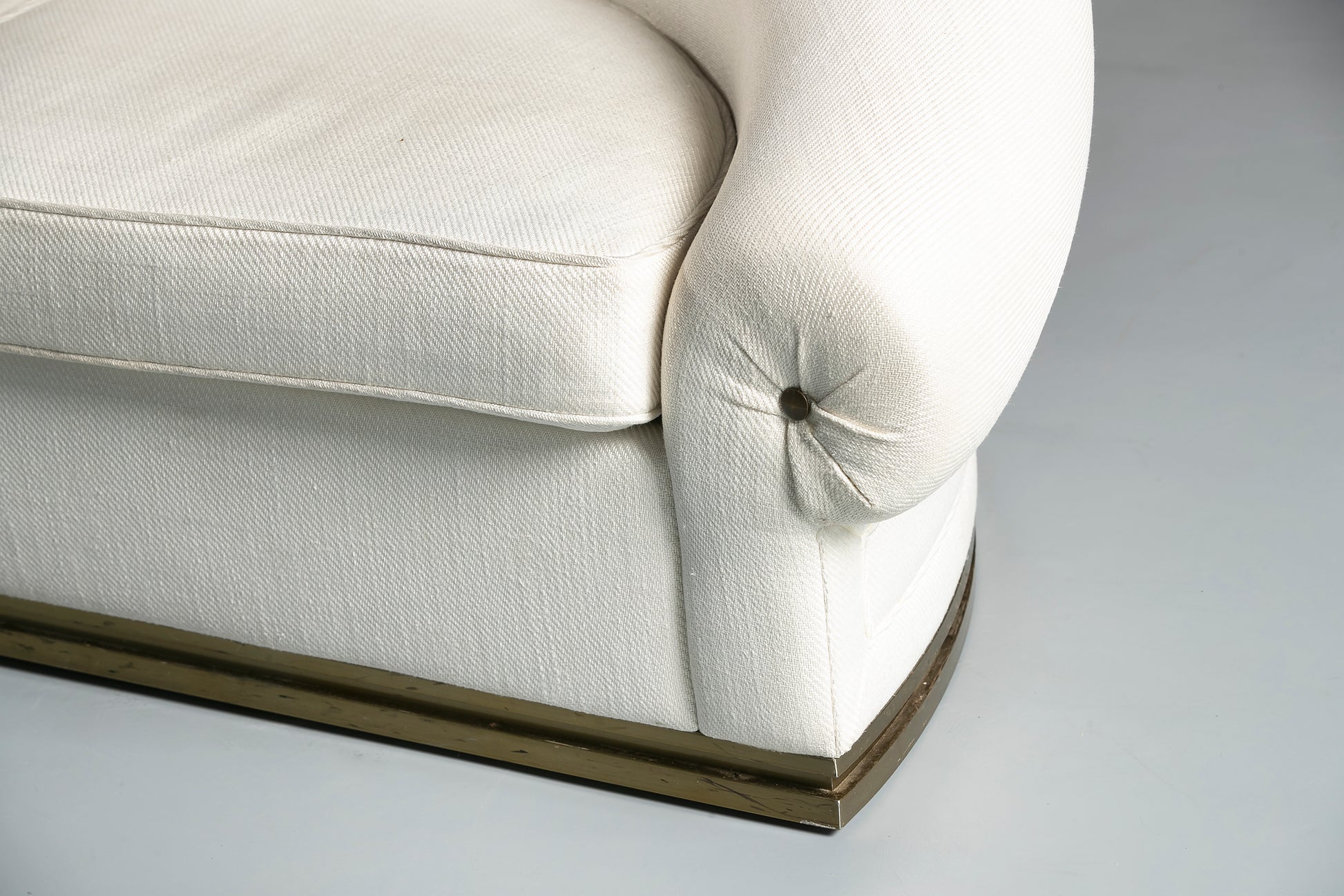 White sofa armrest