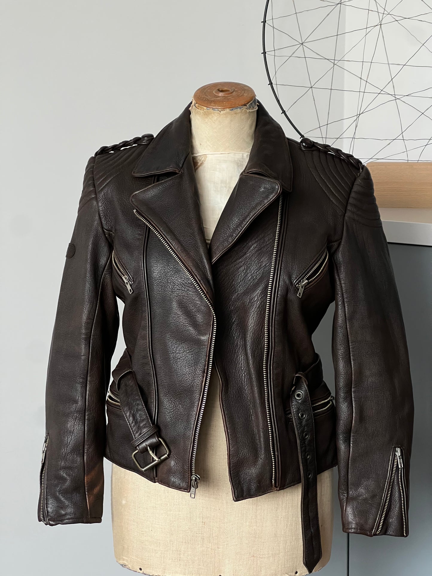 beautiful dark brown woman’s leather jacket