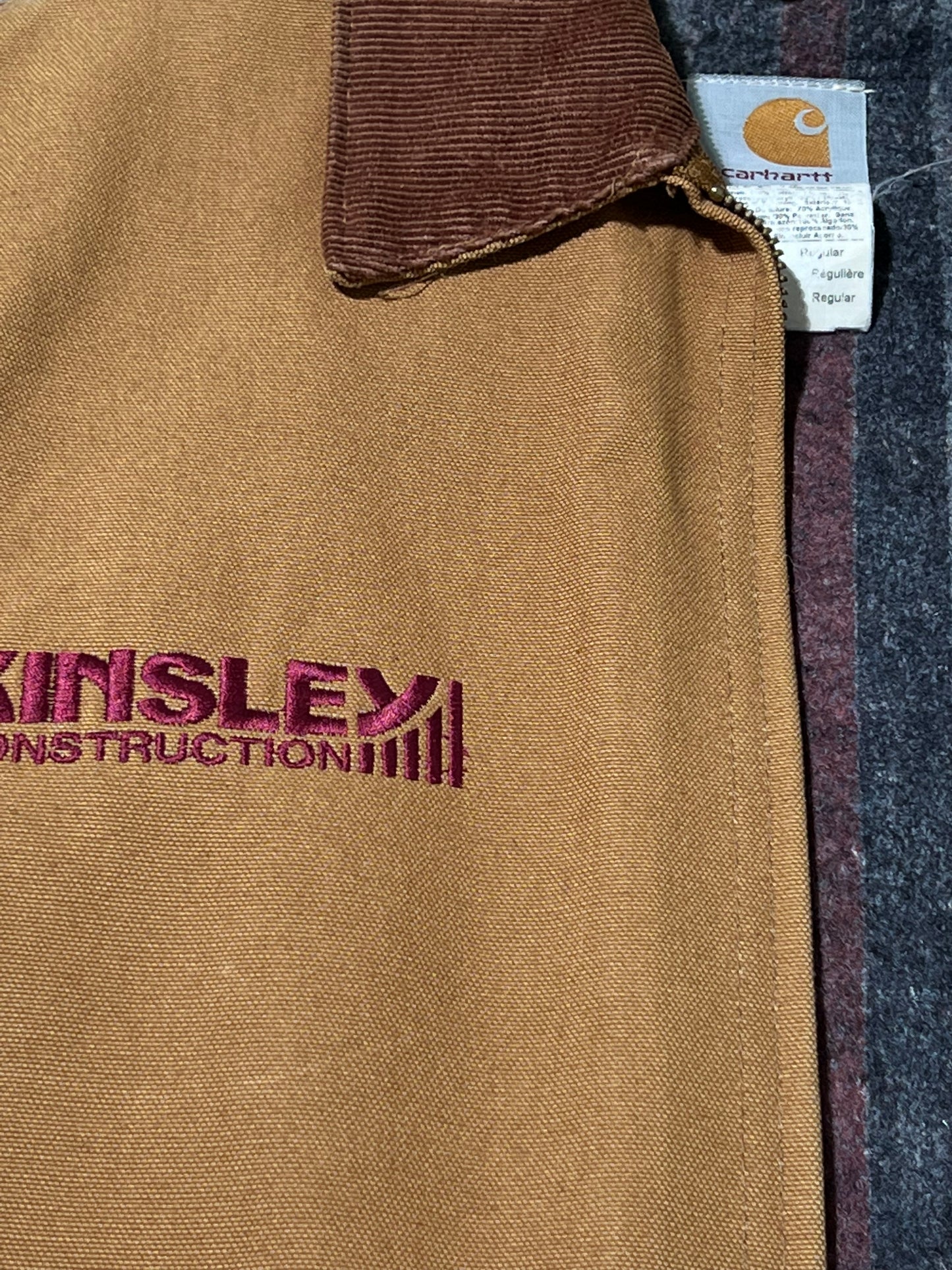 brown canvas jacket text