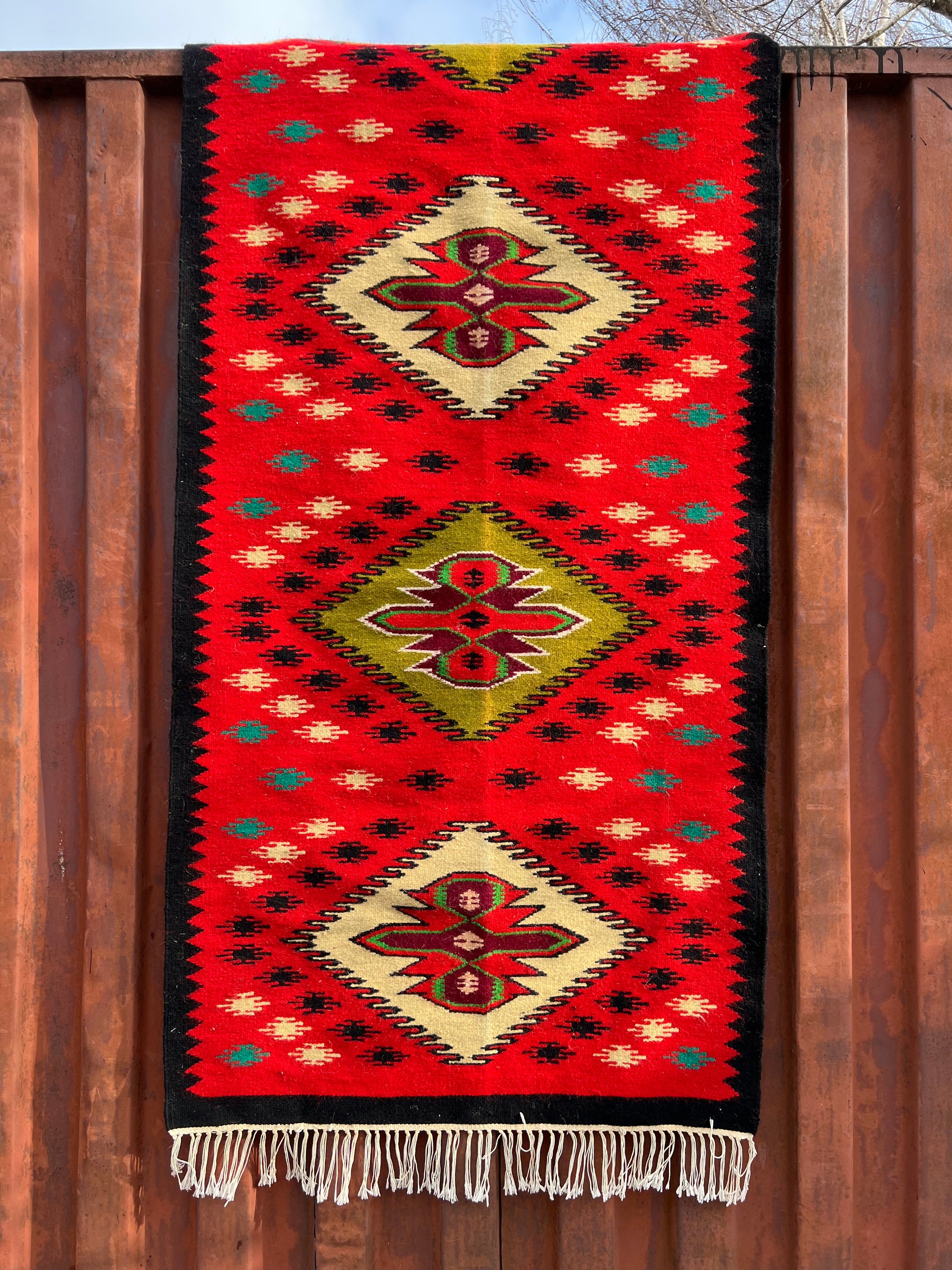 red vintage carpet